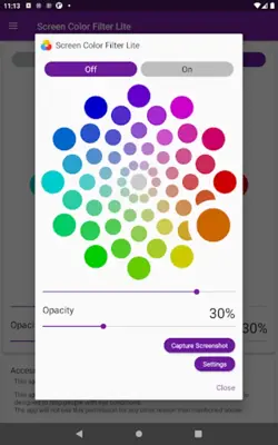 Screen Color Filter Lite android App screenshot 1