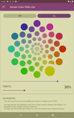 Screen Color Filter Lite android App screenshot 3